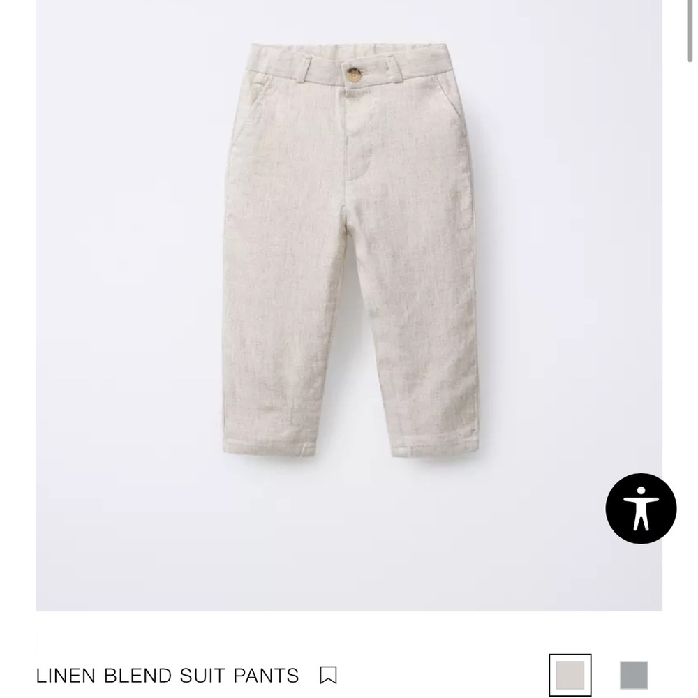 Boys Cream Linen Blend Suit Pant , size 8